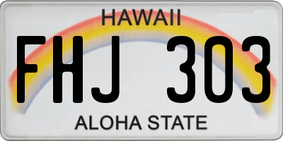 HI license plate FHJ303