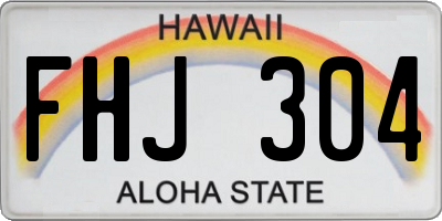 HI license plate FHJ304