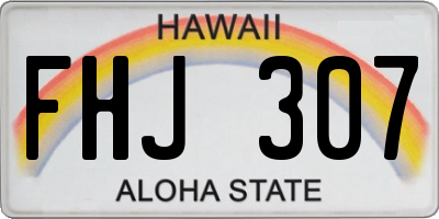 HI license plate FHJ307