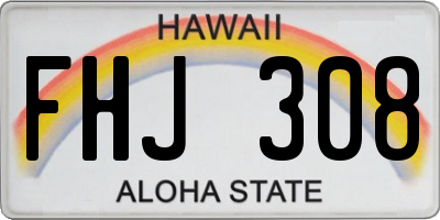 HI license plate FHJ308