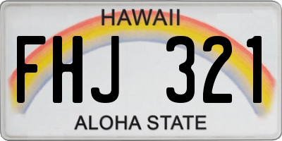 HI license plate FHJ321