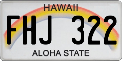 HI license plate FHJ322