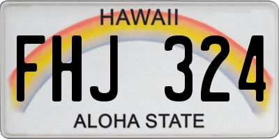 HI license plate FHJ324