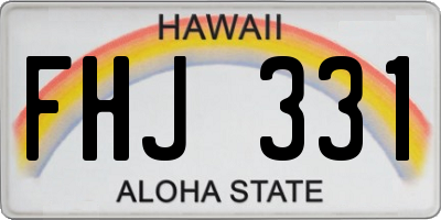 HI license plate FHJ331