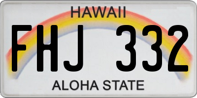 HI license plate FHJ332