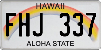 HI license plate FHJ337