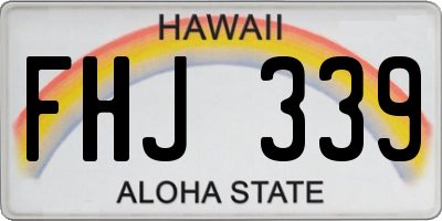 HI license plate FHJ339