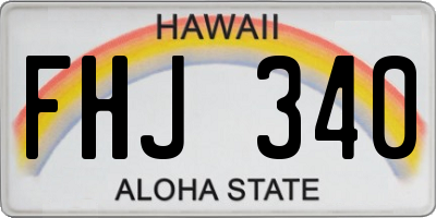 HI license plate FHJ340