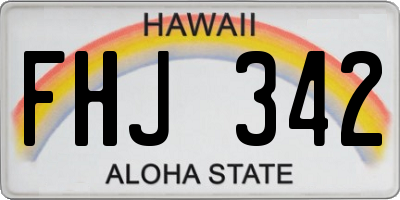 HI license plate FHJ342