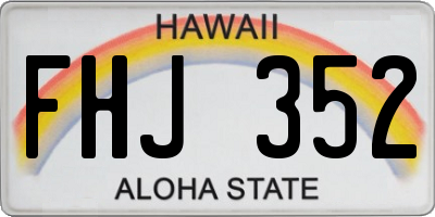 HI license plate FHJ352