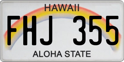 HI license plate FHJ355