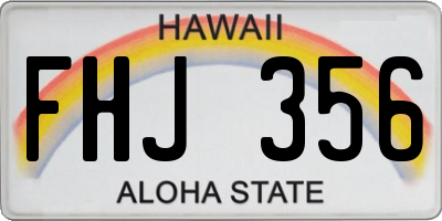 HI license plate FHJ356