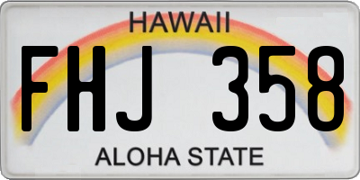 HI license plate FHJ358