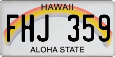 HI license plate FHJ359