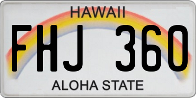 HI license plate FHJ360