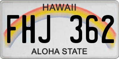 HI license plate FHJ362