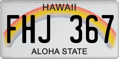 HI license plate FHJ367