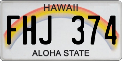 HI license plate FHJ374