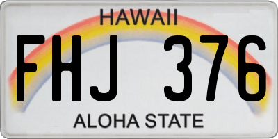 HI license plate FHJ376