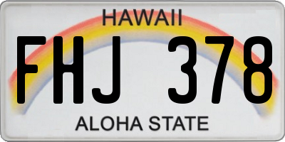 HI license plate FHJ378