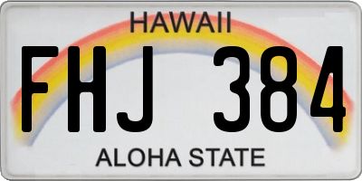 HI license plate FHJ384