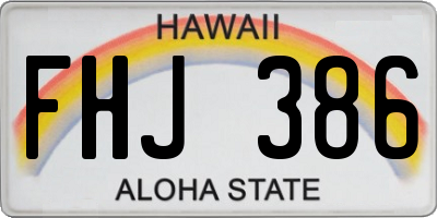 HI license plate FHJ386