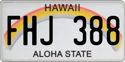 HI license plate FHJ388