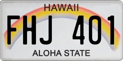 HI license plate FHJ401