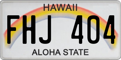 HI license plate FHJ404