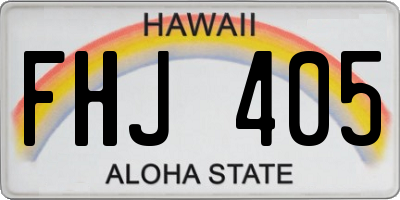 HI license plate FHJ405