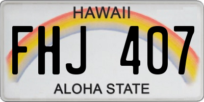 HI license plate FHJ407