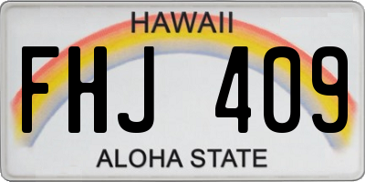 HI license plate FHJ409