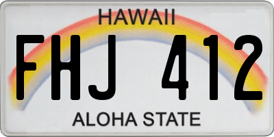 HI license plate FHJ412