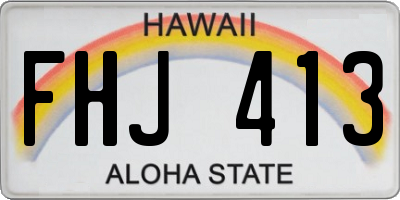 HI license plate FHJ413