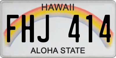 HI license plate FHJ414