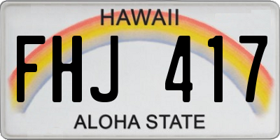 HI license plate FHJ417