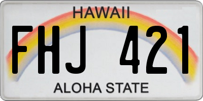 HI license plate FHJ421
