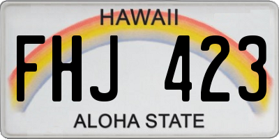 HI license plate FHJ423