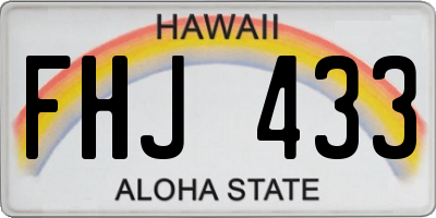 HI license plate FHJ433
