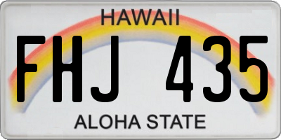 HI license plate FHJ435