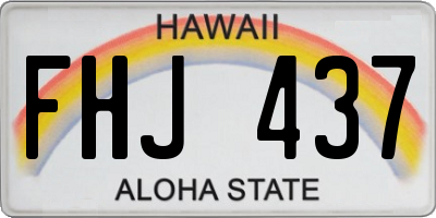 HI license plate FHJ437