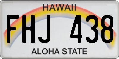 HI license plate FHJ438