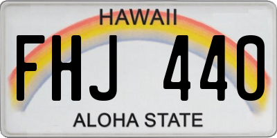HI license plate FHJ440