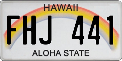 HI license plate FHJ441
