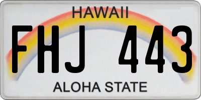 HI license plate FHJ443