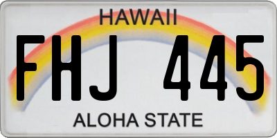 HI license plate FHJ445