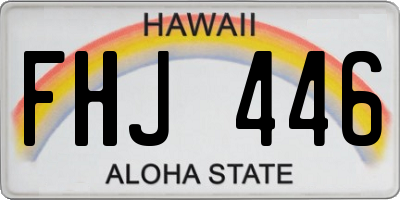 HI license plate FHJ446