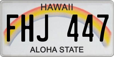 HI license plate FHJ447
