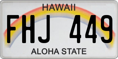HI license plate FHJ449