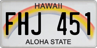 HI license plate FHJ451